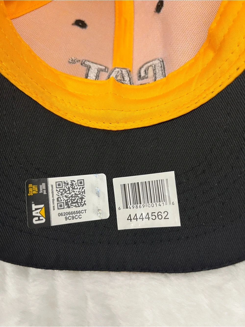 CAT Caterpillar Baseball Hat Cap Yellow Black New